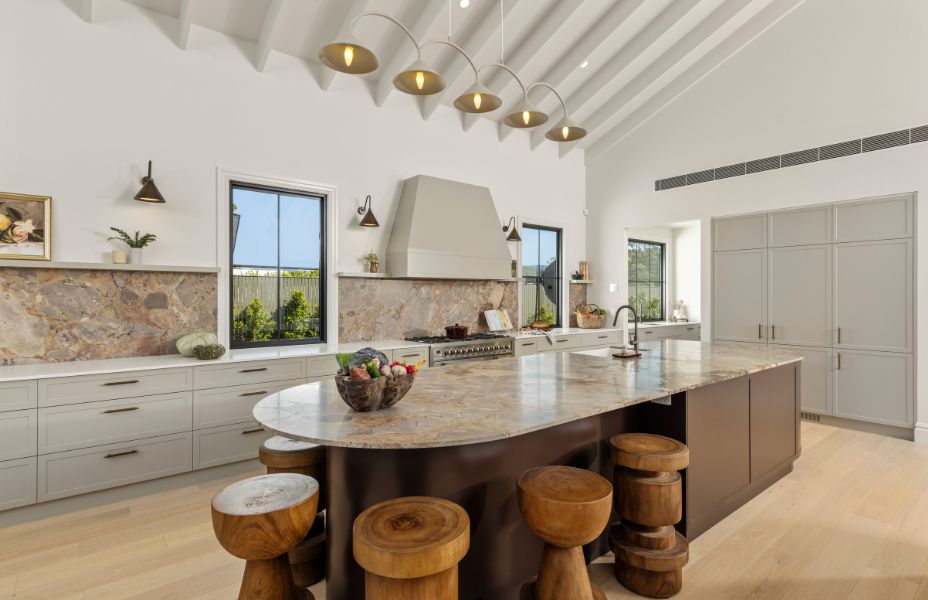 The kitchen of our 542 Prize Home showcasing the Carpathian marble benchtops