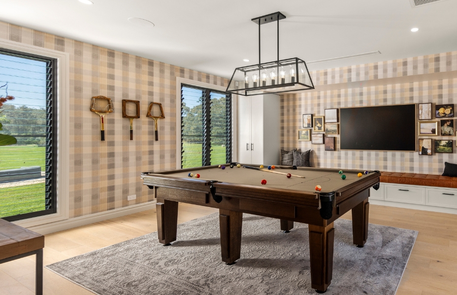 The pool room of our 542 Prize Home