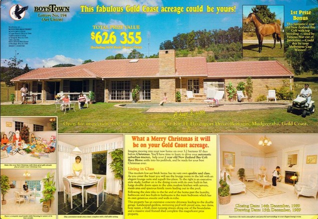A 1989 Prize Home brochure featuring a home and even a horse