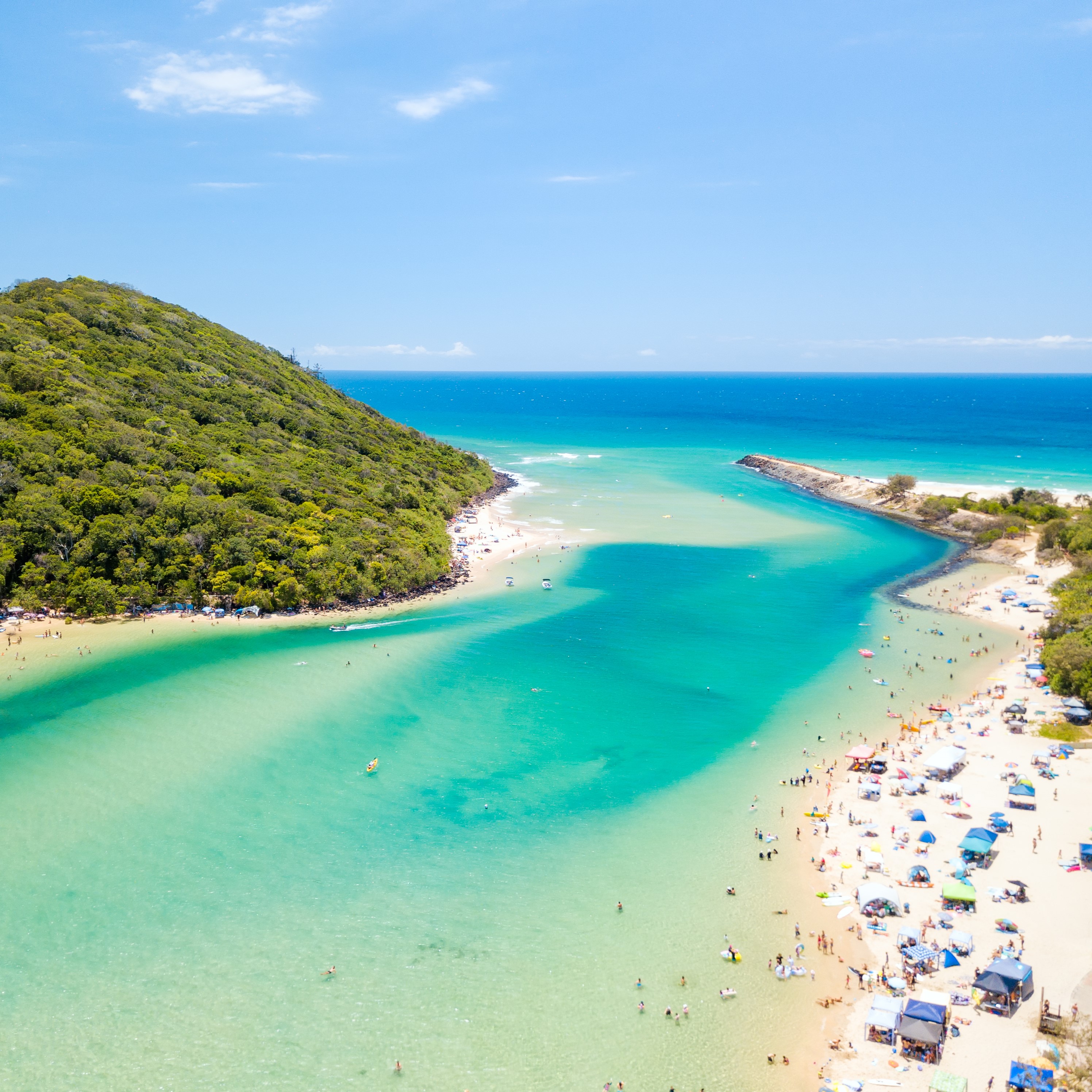 Aerial image of Tallebudgera Creek on the Gold Coast in Queensland