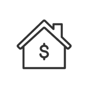 House icon with dollar sign in the middle
