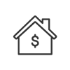 House icon with dollar sign in the middle