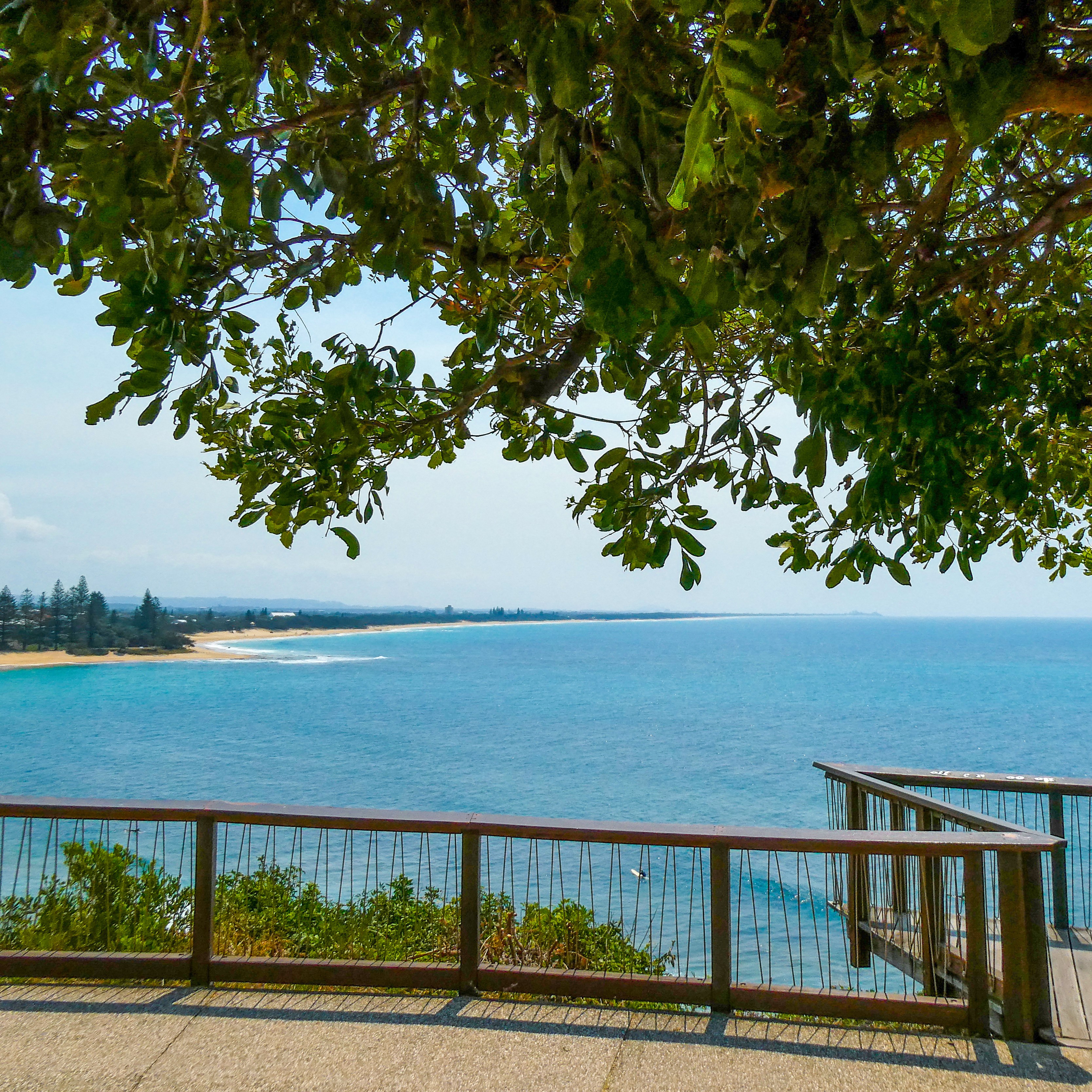 Moffat Beach on the Sunshine Coast, seen from a walkway