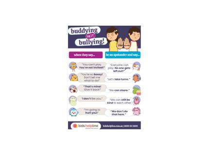 Buddying not bullying schools resource