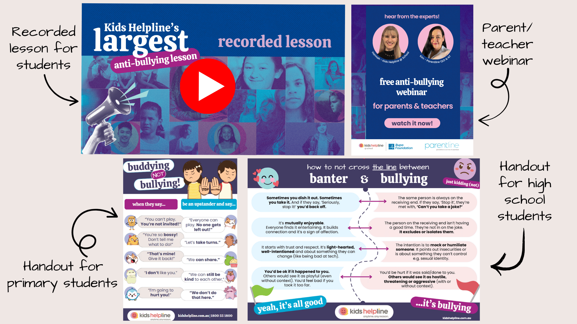 Lesson recording, parent/teacher webinar, and student handouts