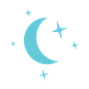 Moon and stars