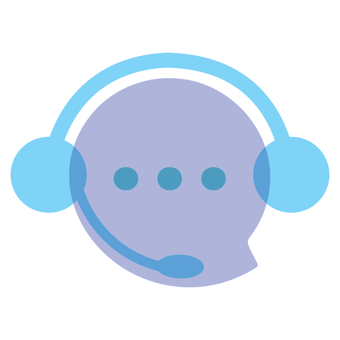 Illustration of speech bubble with a headset on