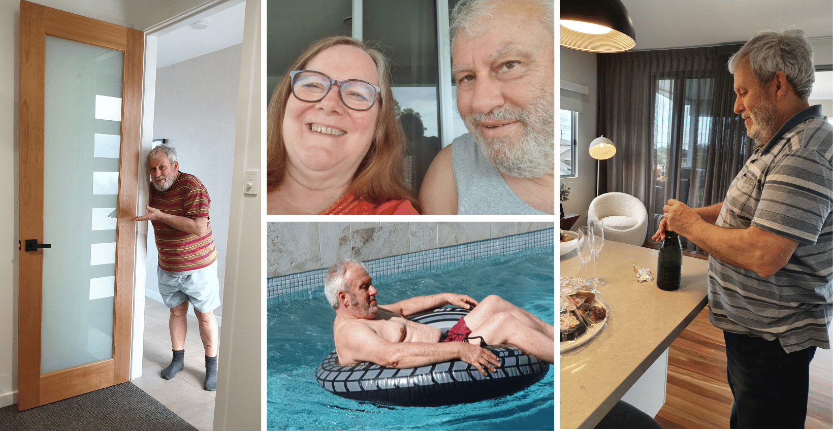 Various Images of Lindsay living life at his and Karen's Buderim Prize Home